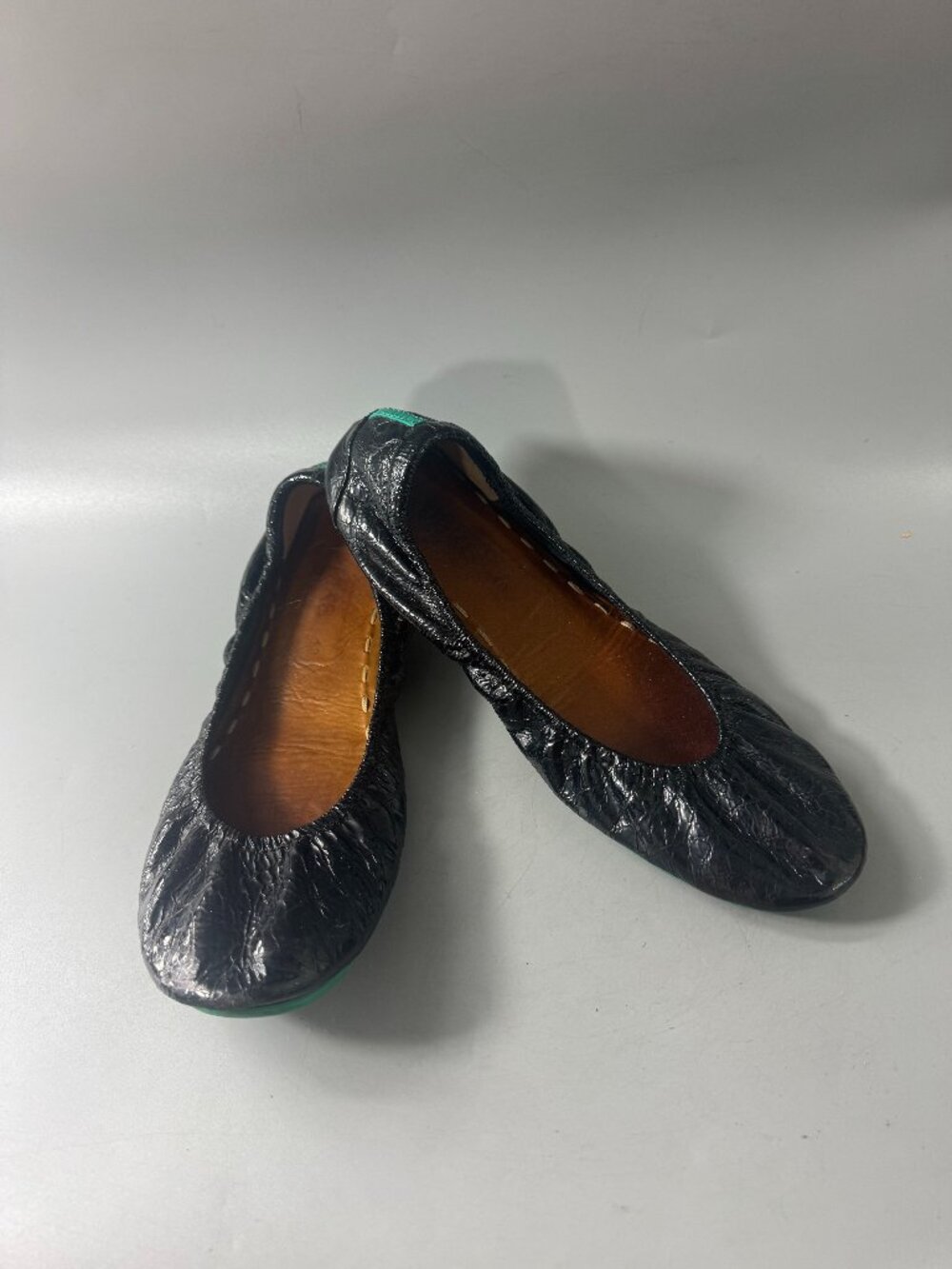 Tieks OBSIDIAN BLACK Leather Ballet Flats, Size 10